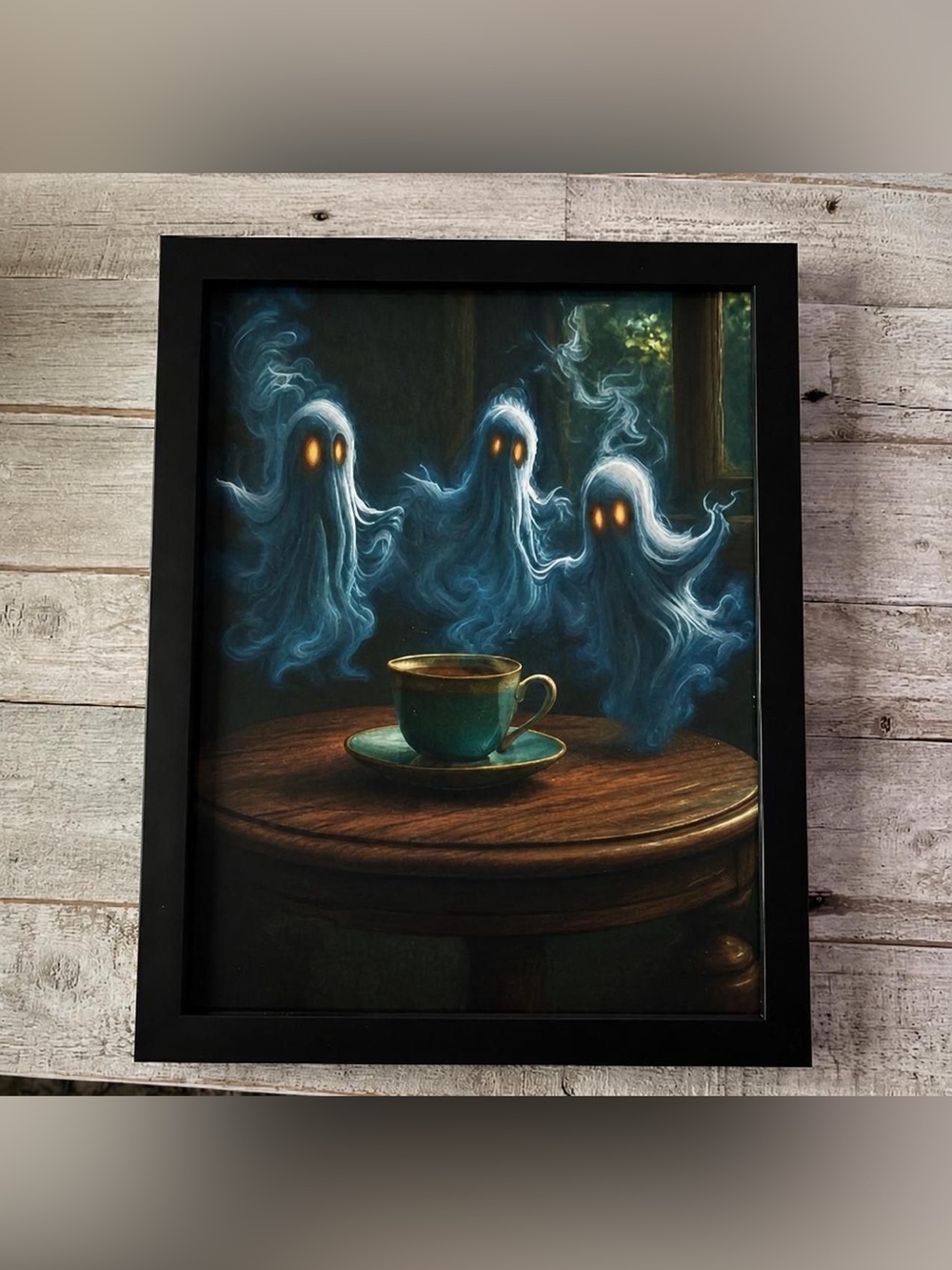 👻 Spooky Ghosts Tea Party painting #goth #grunge #spooky framed 8x10